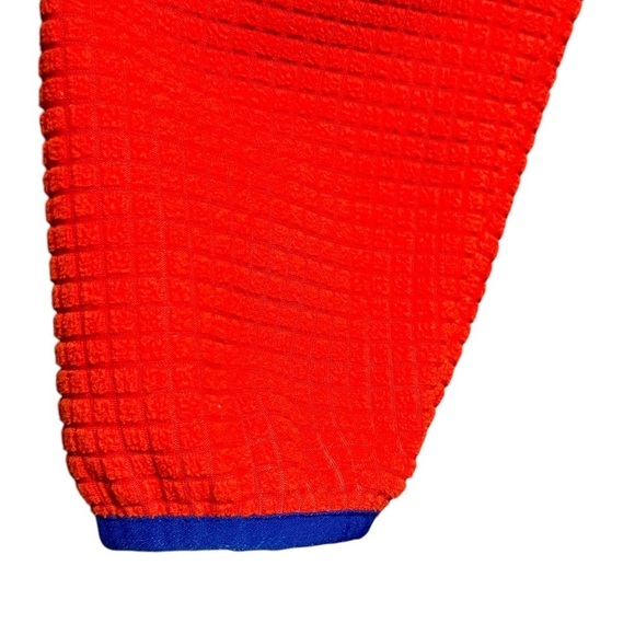 LANDS’ END Breathable Grid Fleece Full-Zip Orange Blue Jacket Size Medium - Picture 8 of 12
